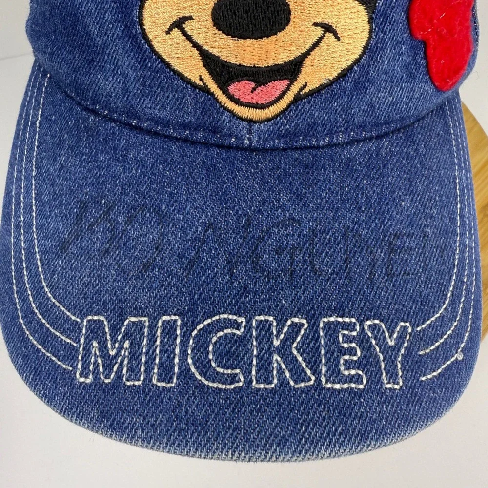 Kids Denim Mickey Mouse Baseball Cap Adjustable Disney Character Embroidered‎